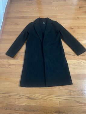 Zara Black Long Wool-Blend Coat